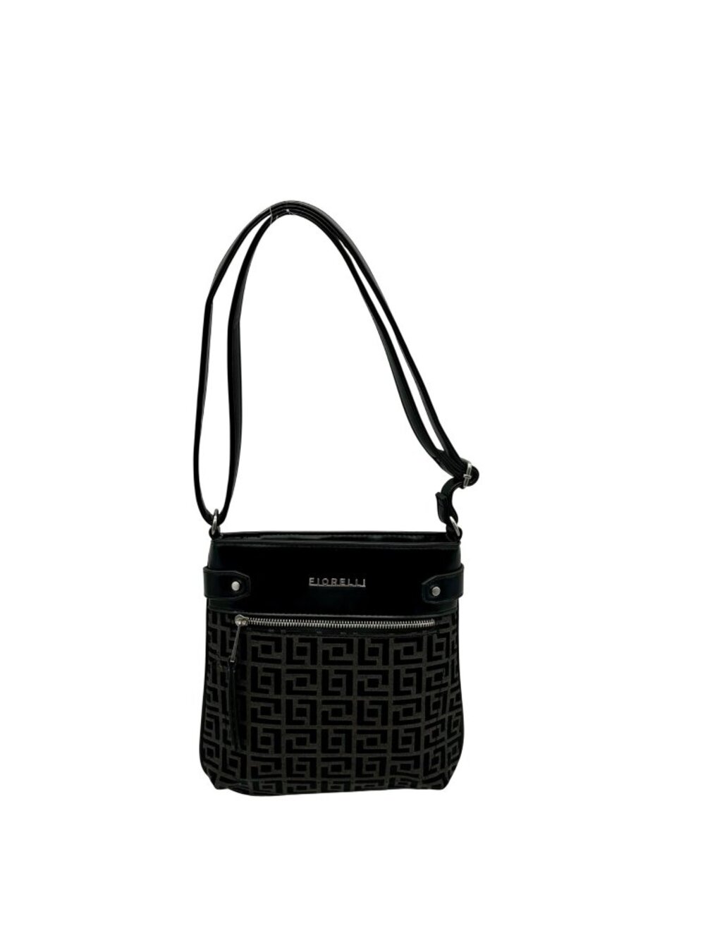 Florelli Black Geometric Fabric Shoulder Bag